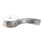 Silver 25th Jubileum Ribbon voor cadeau Satijnen Lint (Spoel)