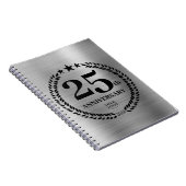 Silver 25th Jubileum Zakelijke Logo Notitieboek (Rechterzijde)