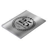 Silver 25th Jubileum Zakelijke Logo Notitieboek (Linkerzijde)