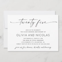 Silver 25th Modern Wedding Jubileum Photo Party