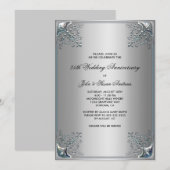 Silver 25th Silver Jubileum Party-uitnodigingen Kaart (Voorkant / Achterkant)