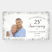 Silver 25th Wedding Anniversary Banner (Horizontaal)