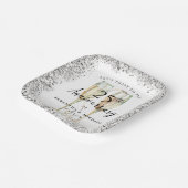 Silver 25th Wedding Anniversary Papieren Bordje (Gebogen)