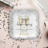 Silver 25th Wedding Anniversary Papieren Bordje