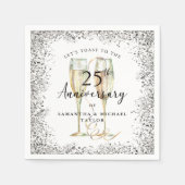 Silver 25th Wedding Anniversary Servet (Voorkant)