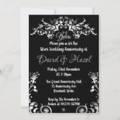 Silver 25th Wedding Anniversay-uitnodigingen Kaart (Voorkant)