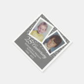 Silver 25th Wedding Jubileum Childhood Foto's Servet (Hoek)