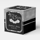 Silver 25th Wedding Jubileum Favor Box Bedankdoosjes (Voorkant Zijde)