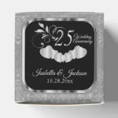 Silver 25th Wedding Jubileum Favor Box Bedankdoosjes (Bovenkant)