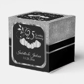 Silver 25th Wedding Jubileum Favor Box Bedankdoosjes (Achterkant)