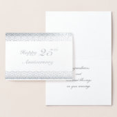 Silver 25th Wedding Jubileum Floral Border Folie Kaarten (Display)