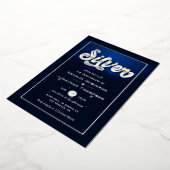 Silver 25th Wedding Jubileum Folie Uitnodiging (Gedraaid)