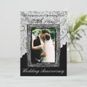 Silver 25th Wedding Jubileum Foto Kaart (Staand voorkant)