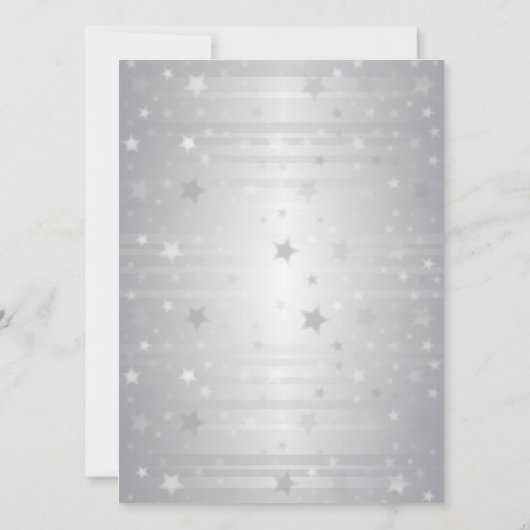 Silver 25th Wedding Jubileum Glitter Elegant in Kaart (Achterkant)