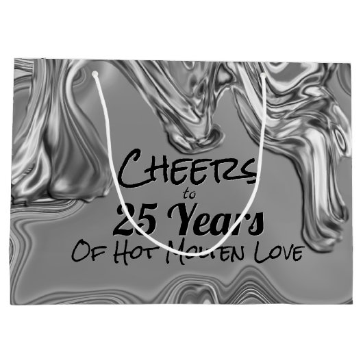 Silver 25th Wedding Jubileum Groot Cadeauzakje (Achterkant)