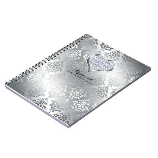 Silver 25th Wedding Jubileum Guest Book Notitieboek (Linkerzijde)