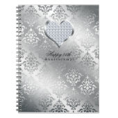 Silver 25th Wedding Jubileum Guest Book Notitieboek (Voorkant)