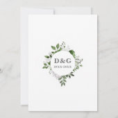 Silver 25th Wedding Jubileum Monogram Bloemen Kaart (Achterkant)