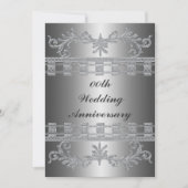 Silver 25th Wedding Jubileum Party Invitation Kaart (Voorkant)