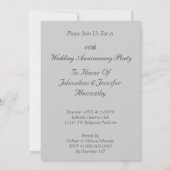 Silver 25th Wedding Jubileum Party Invitation Kaart (Achterkant)