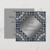 Silver 25th Wedding Jubileum Party Invitation Kaart (Voorkant / Achterkant)