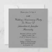 Silver 25th Wedding Jubileum Party Invitation Kaart (Achterkant)