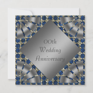 Silver 25th Wedding Jubileum Party Invitation Kaart