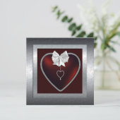 Silver 25th Wedding Jubileum Party Invitation Kaart (Staand voorkant)