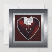 Silver 25th Wedding Jubileum Party Invitation Kaart (Voorkant)