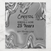 Silver 25th Wedding Jubileum Wijn Etiket (Enkel label)