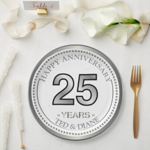 Silver 25th Year Paper Bord