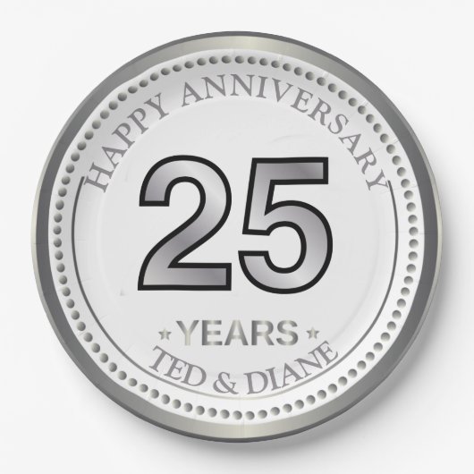 Silver 25th Year Paper Bord (Voorkant)