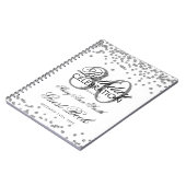 Silver 30th Birthday Guest Book Confetti Notitieboek (Linkerzijde)