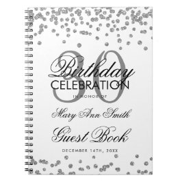 Silver 30th Birthday Guest Book Confetti Notitieboek