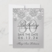 Silver 30th Birthday Save Date Winter Kaart (Voorkant)