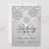 Silver 30th Birthday Winter Glitter Glam Kaart (Voorkant)