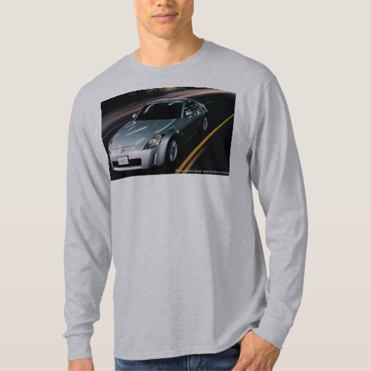 Silver 350Z in beweging (met Z Embleem op achterzi T-shirt (Voorkant)