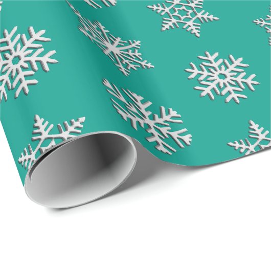 Silver 3-d sneeuwvlokken,  achtergrond cadeaupapier (Rol Hoek)