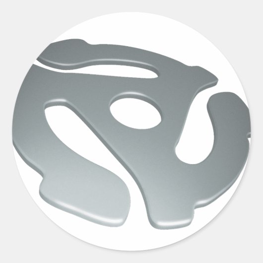 Silver 3D 45-rpm adapter Ronde Sticker (Voorkant)