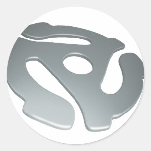 Silver 3D 45-rpm adapter Ronde Sticker