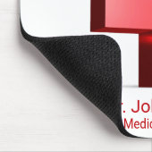 Silver 3D Caduceus Cross Red Medical Muismat (Hoek)