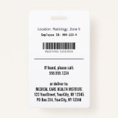 Silver 3D Caduceus Cross Red Medical Photo ID Badge (Achterkant)