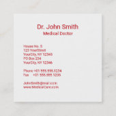 Silver 3D Medical Caduceus Cross Red Vierkante Visitekaartje (Achterkant)