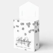 Silver 40th Birthday Bedankt Confetti White Bedankdoosjes (Geopend)