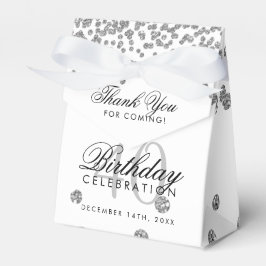 Silver 40th Birthday Bedankt Confetti White Bedankdoosjes