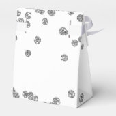 Silver 40th Birthday Bedankt Confetti White Bedankdoosjes (Achterkant)