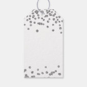 Silver 40th Birthday Bedankt Glitter Confetti Cadeaulabel (Achterkant)