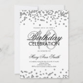 Silver 40th Birthday Party Glitter Confetti Kaart (Voorkant)