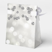 Silver 50th Birthday Dank u Floral Licht Bedankdoosjes (Achterkant)