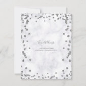 Silver 50th Birthday Glam Lights Marble Save The Date (Achterkant)